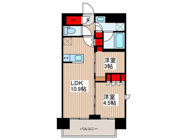 ルフォンプログレ押上EASTの物件間取画像